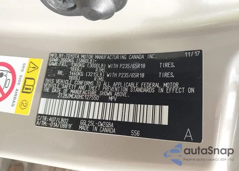 2017 Lexus Rx 350 из США, поврежденный, VIN 2T2BZMCA0HC127550